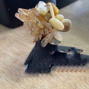 Citrine, Shell and Copper Ring